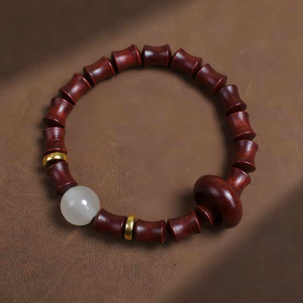 Buddha Beads Sandalwood Bamboo Node & Climbing Higher Design  Bracelet- EclatDoré