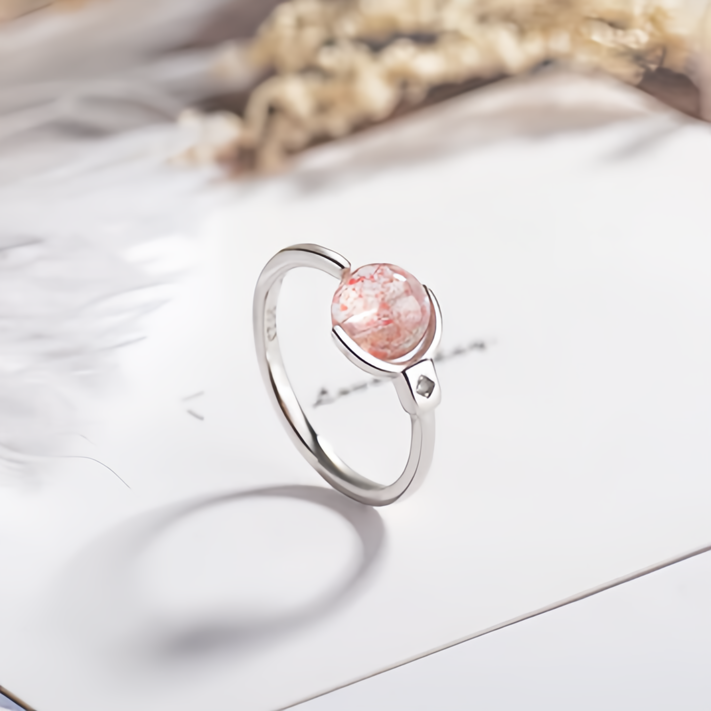 Pink Crystal Soothing Rotation Ring- EclatDoré