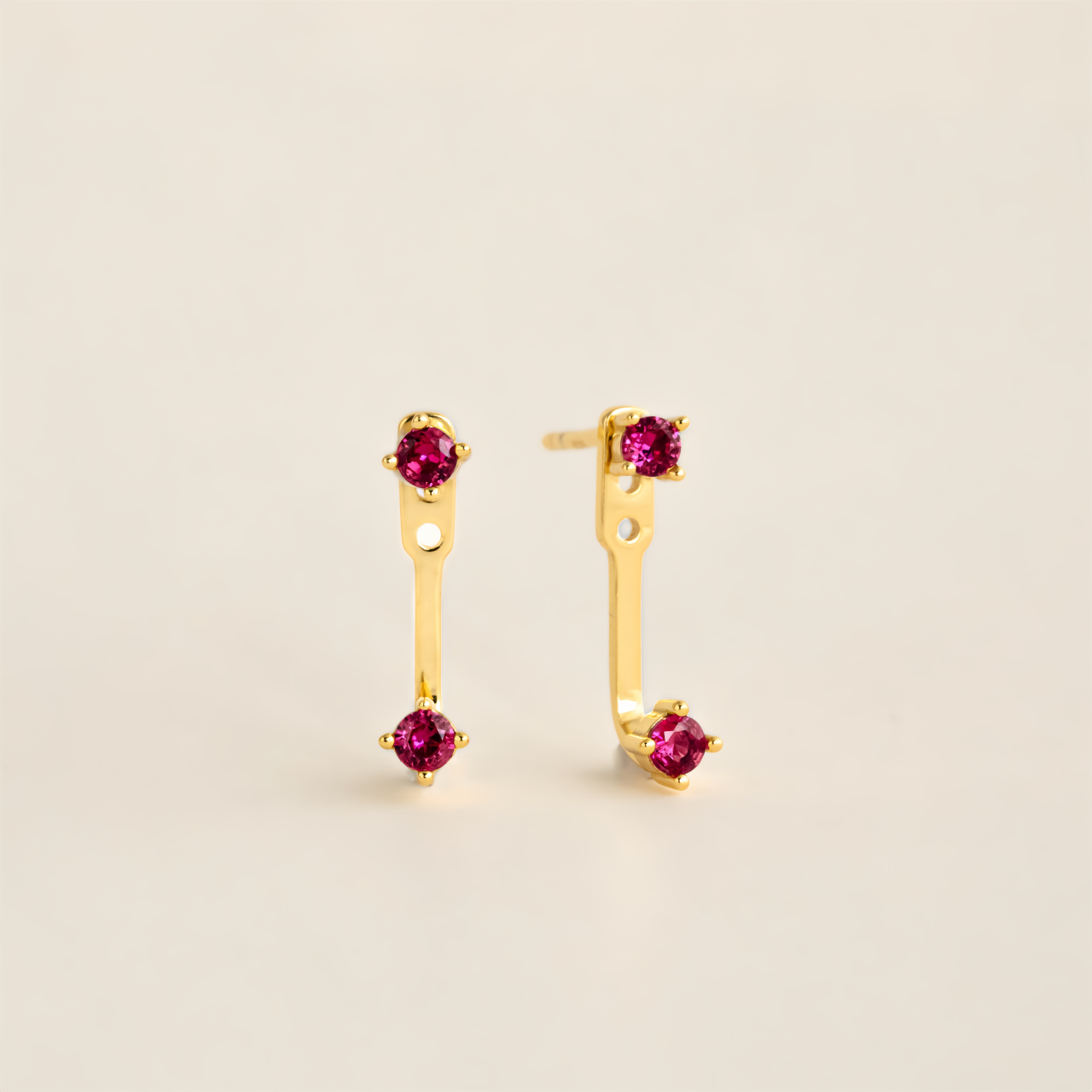 Zodiac Birthstone Earrings - Custom Engraved Gemstone Studs with 12 Month Birthstone Options | Personalized Jewelry for Women- EclatDoré