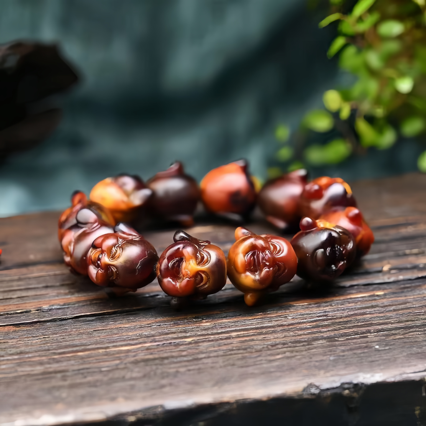 Handmade Buddhist Beads with ambergris | Natural Cherry Red Healing Jewelry for Mental Peace and Spiritual Balance- EclatDoré