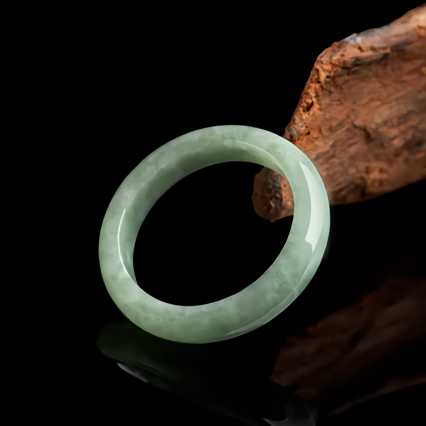 Natural Jade Wealth Ring Adjustable Feng Shui Jewelry - Handcrafted Gemstone Fengshui Ring for Women- EclatDoré