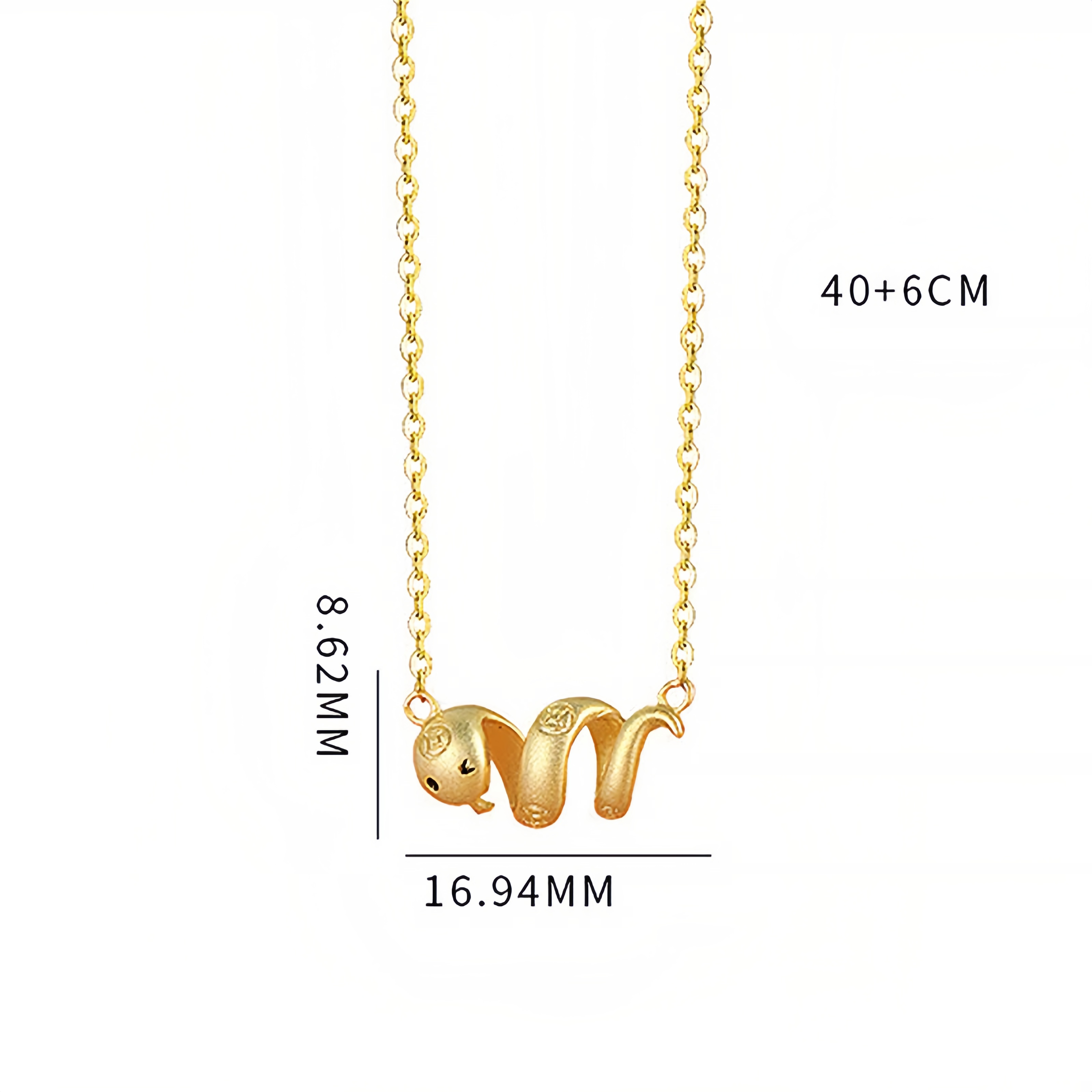 925 Sterling Silver Year Of The Snake Golden Snake Luck  Prosperous Bracelet Necklace Pendant- EclatDoré