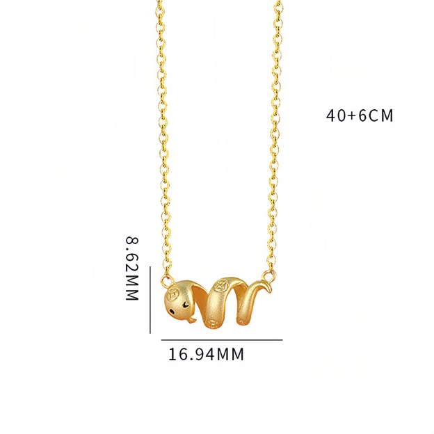 925 Sterling Silver Year Of The Snake Golden Snake Luck  Prosperous Bracelet Necklace Pendant- EclatDoré