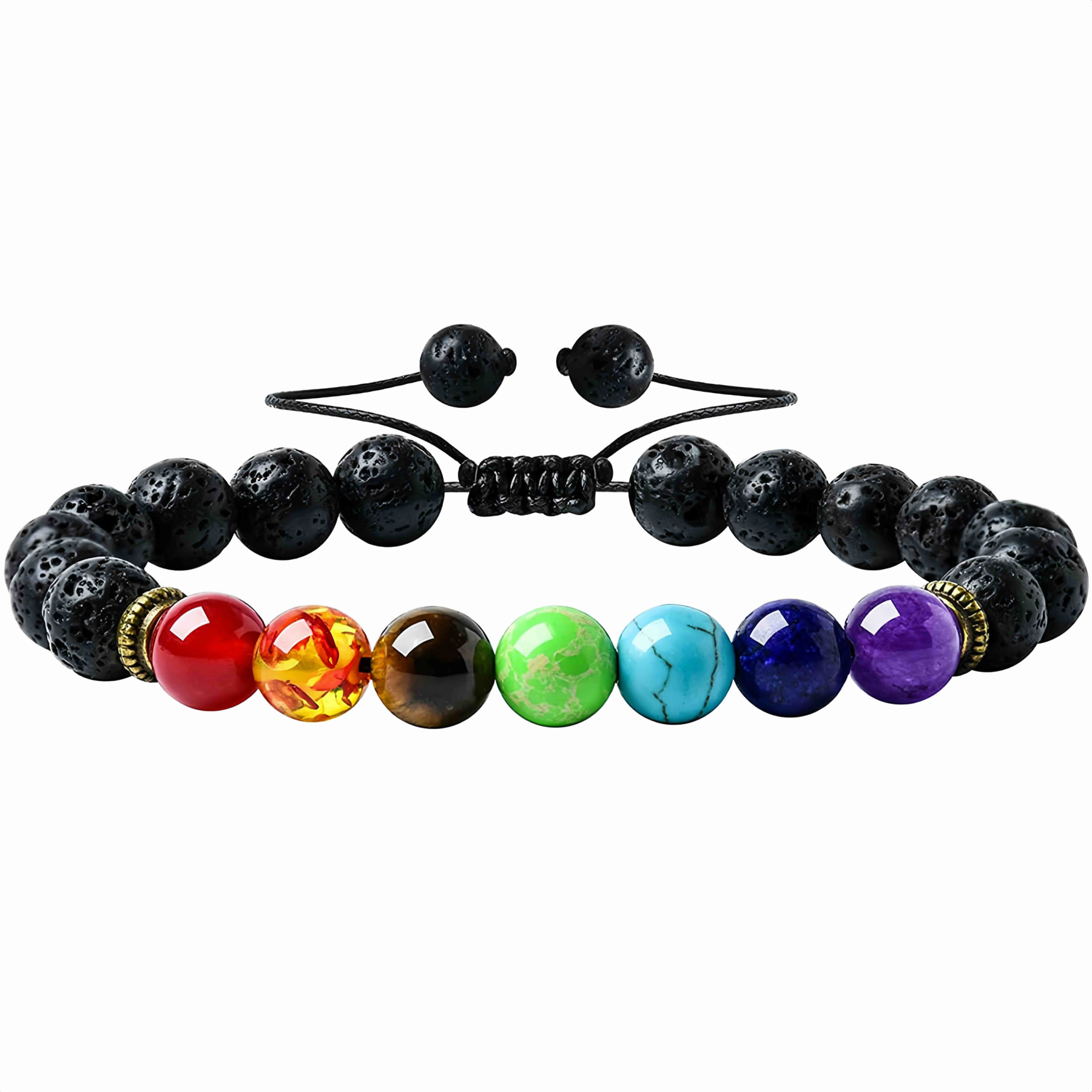 volcanic Stone Braided Adjustable Bracelet - EclatDoré