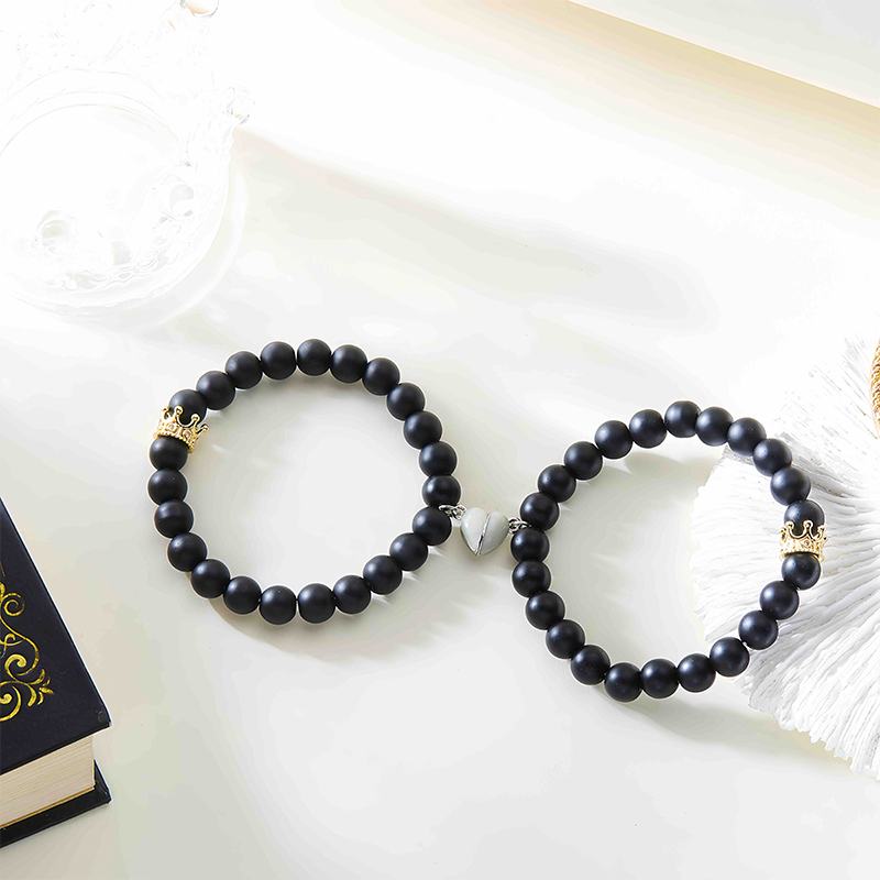 Obsidian Couple Luminous Bracelet| Love and Meditation Healing Jewelry- EclatDoré