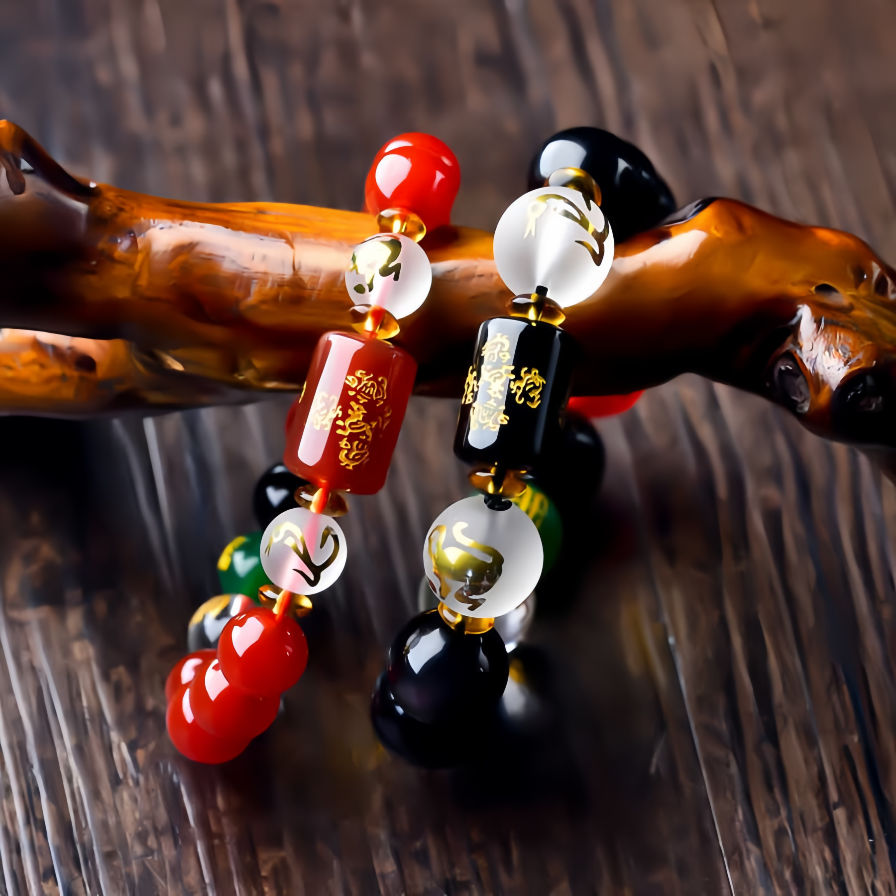 Chinese Zodiac Feng Shui Obsidian Five-Element Wealth Porsperity Bracelet- EclatDoré