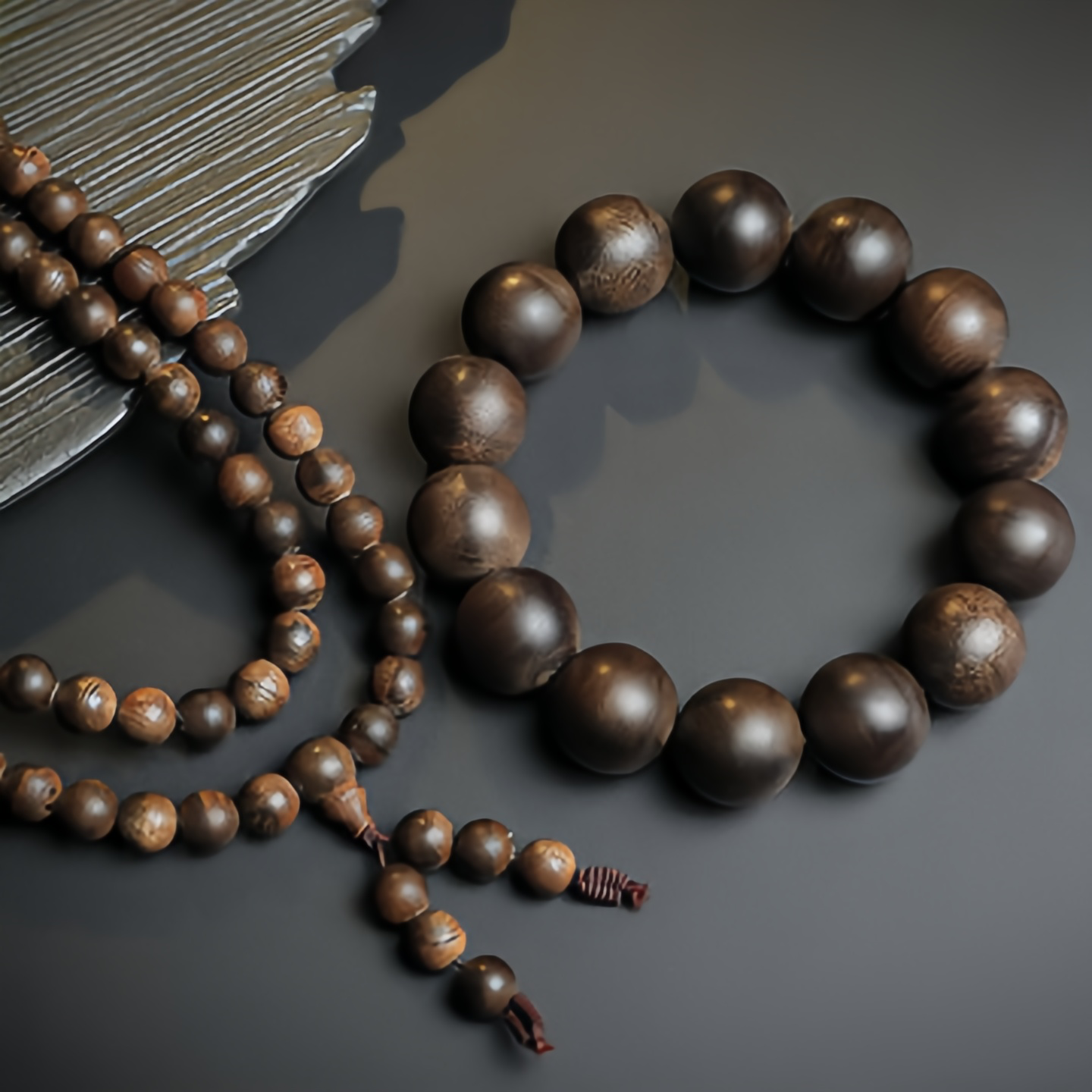 108 Mala Beads Agarwood Peace Strength Calm Bracelet- EclatDoré
