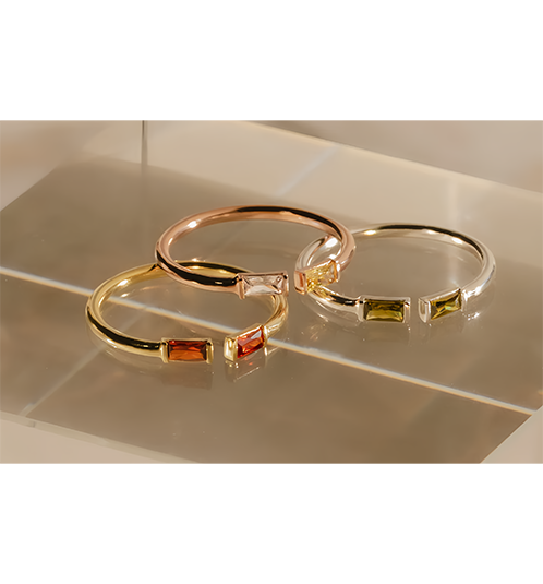 Birthstone Ring by ｜Best Friend Gift ｜ Anniversary Gift ｜ Adjustable Personalized Gemstone Ring- EclatDoré