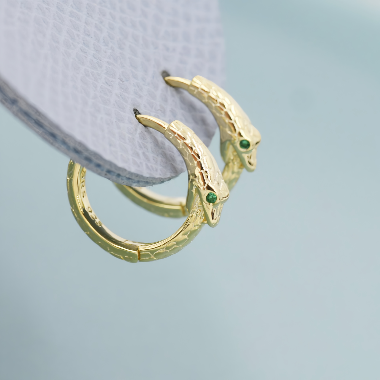 Zodiac Green Zircon Snake Eye Earrings - Adjustable Snake Earrings, Unique Statement Jewelry- EclatDoré