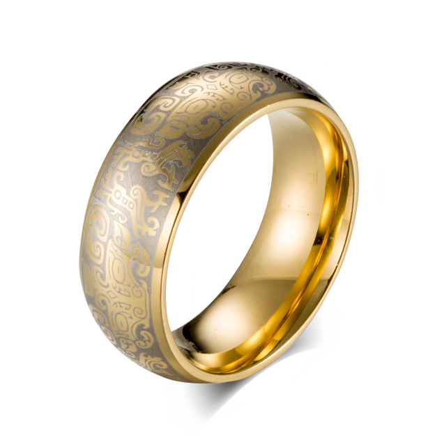 Lucky Mythological Creature Taotie Wealth Titanium Steel Ring- EclatDoré