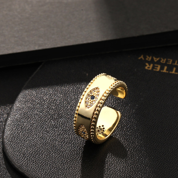 Evil Eye Luck Blessing Copper Alloy Ring- EclatDoré