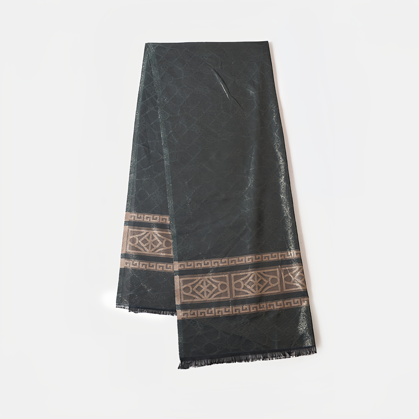 Boho Plaid Scarf - Lightweight UV Protection Silk Shawl for Women, Ethnic Head Cover- EclatDoré