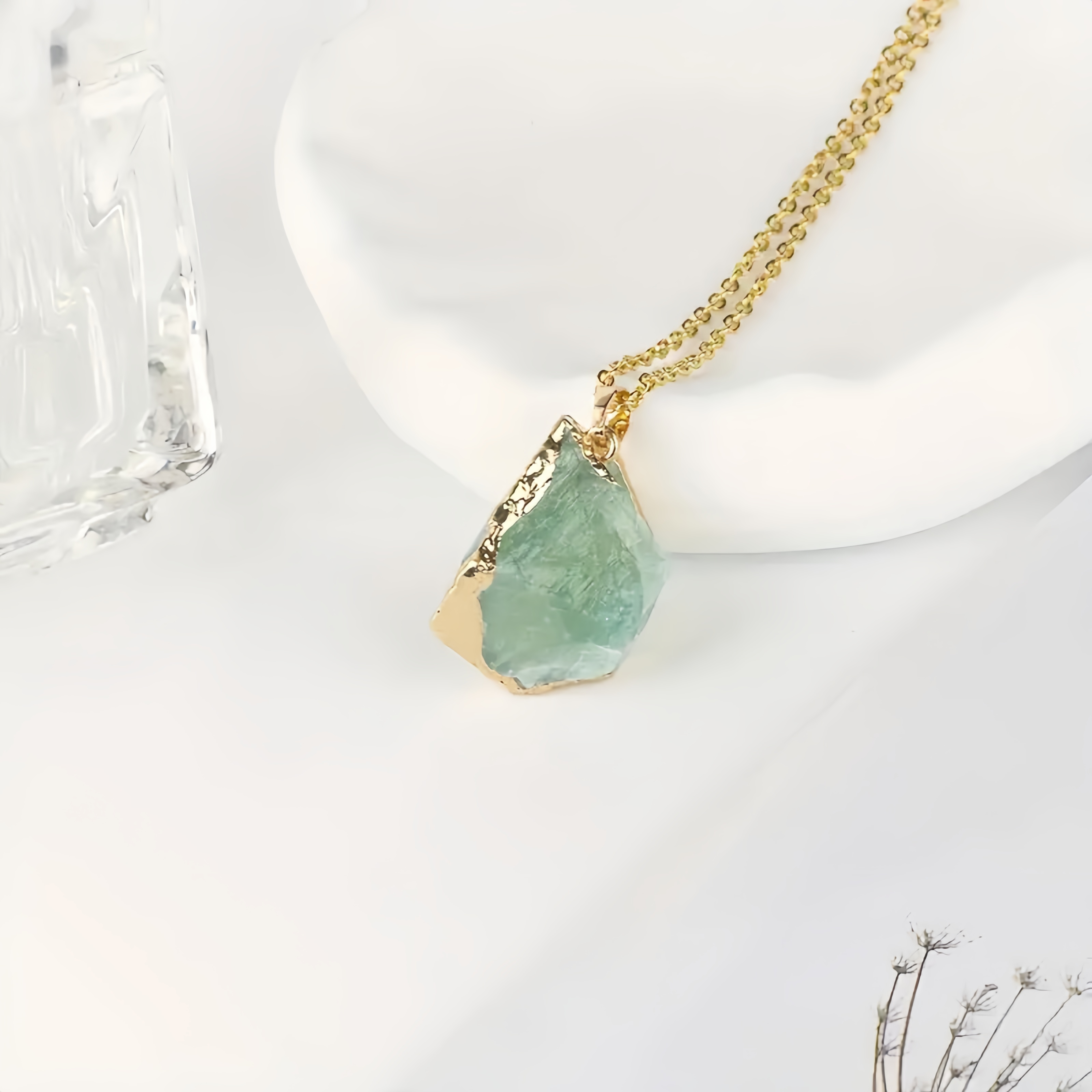 Handmade Natural Purple and Green Amethyst Crystal Necklace - Unique Fashion Jewelry- EclatDoré