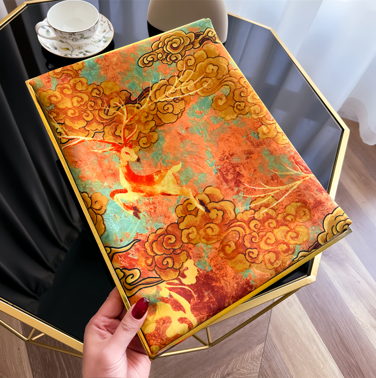 New Dragon Scale Silk Road Handwoven Silk Scarf - UV-Protective Lightweight Vintage Chinese Ethno Fashion Shawl- EclatDoré