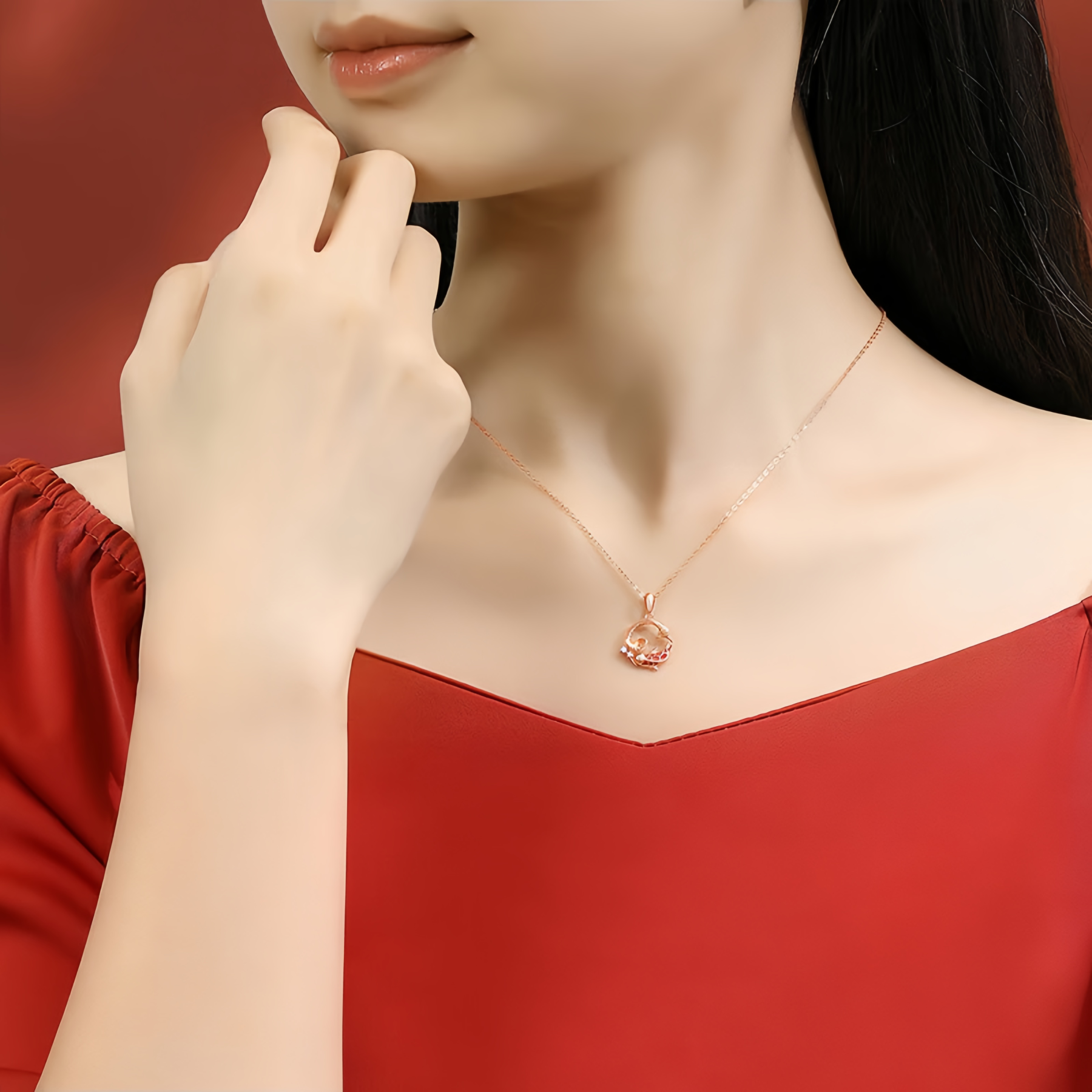 925 Sterling Silver Koi Fish Year Of The Snake Blessing Necklace Pendant – Symbol of Good Luck and Prosperity- EclatDoré