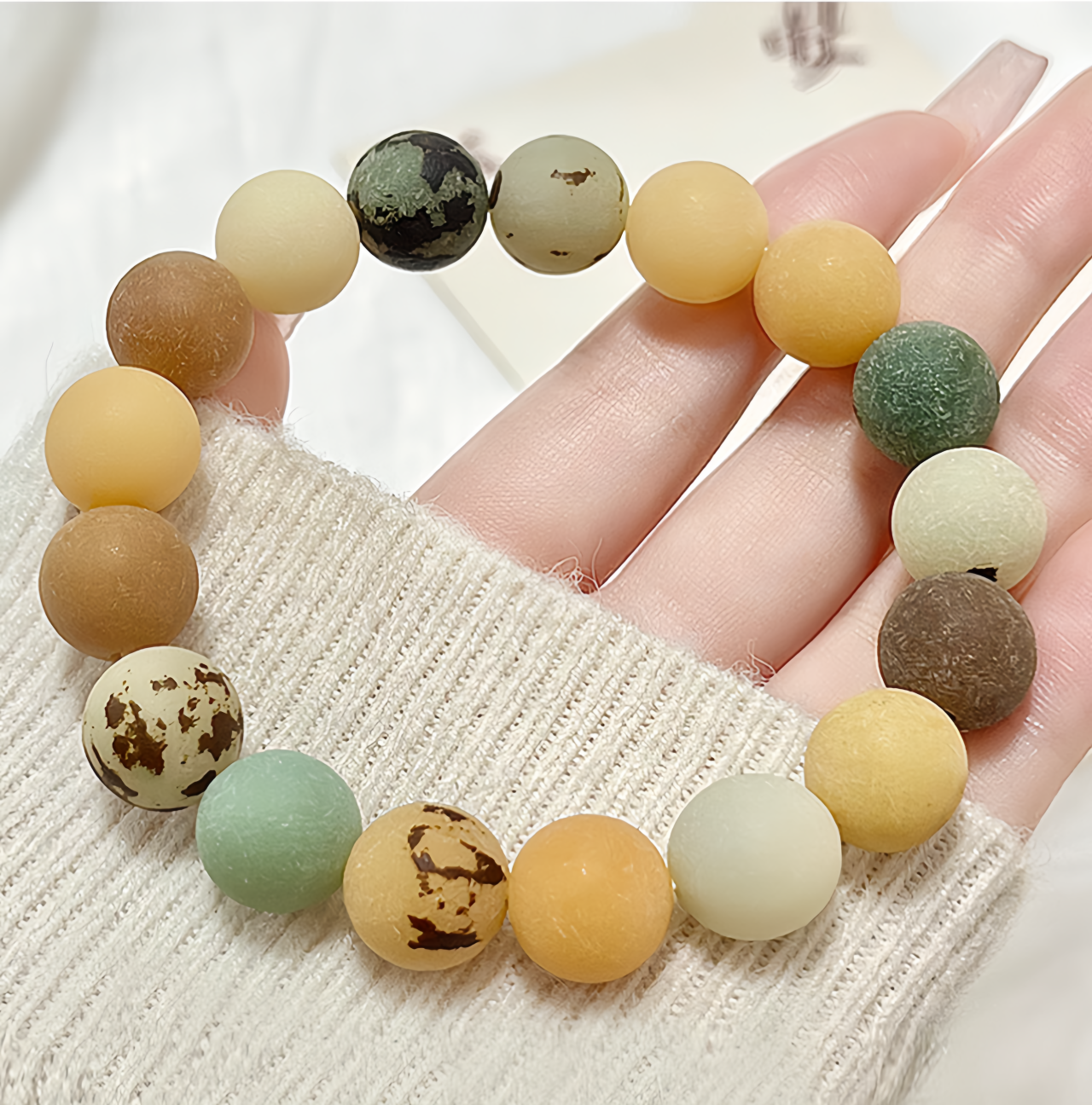 2025 New Arrival Natural White Bodhi Seed Zen Meditation Bracelet- EclatDoré