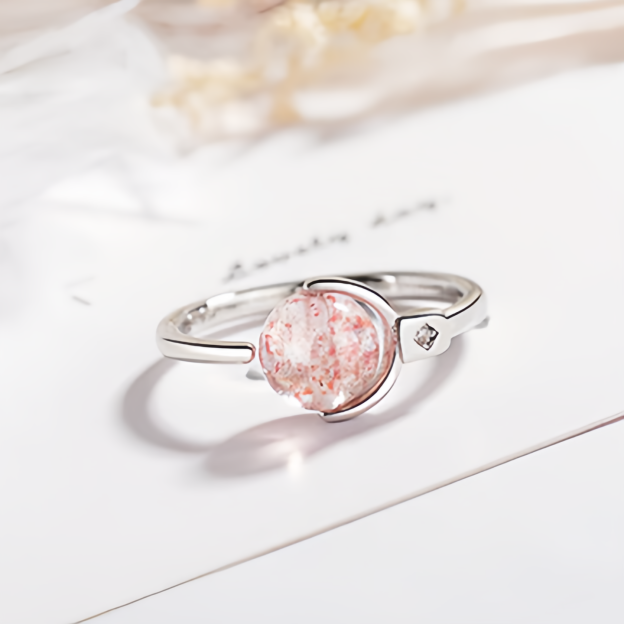 Pink Crystal Soothing Rotation Ring- EclatDoré