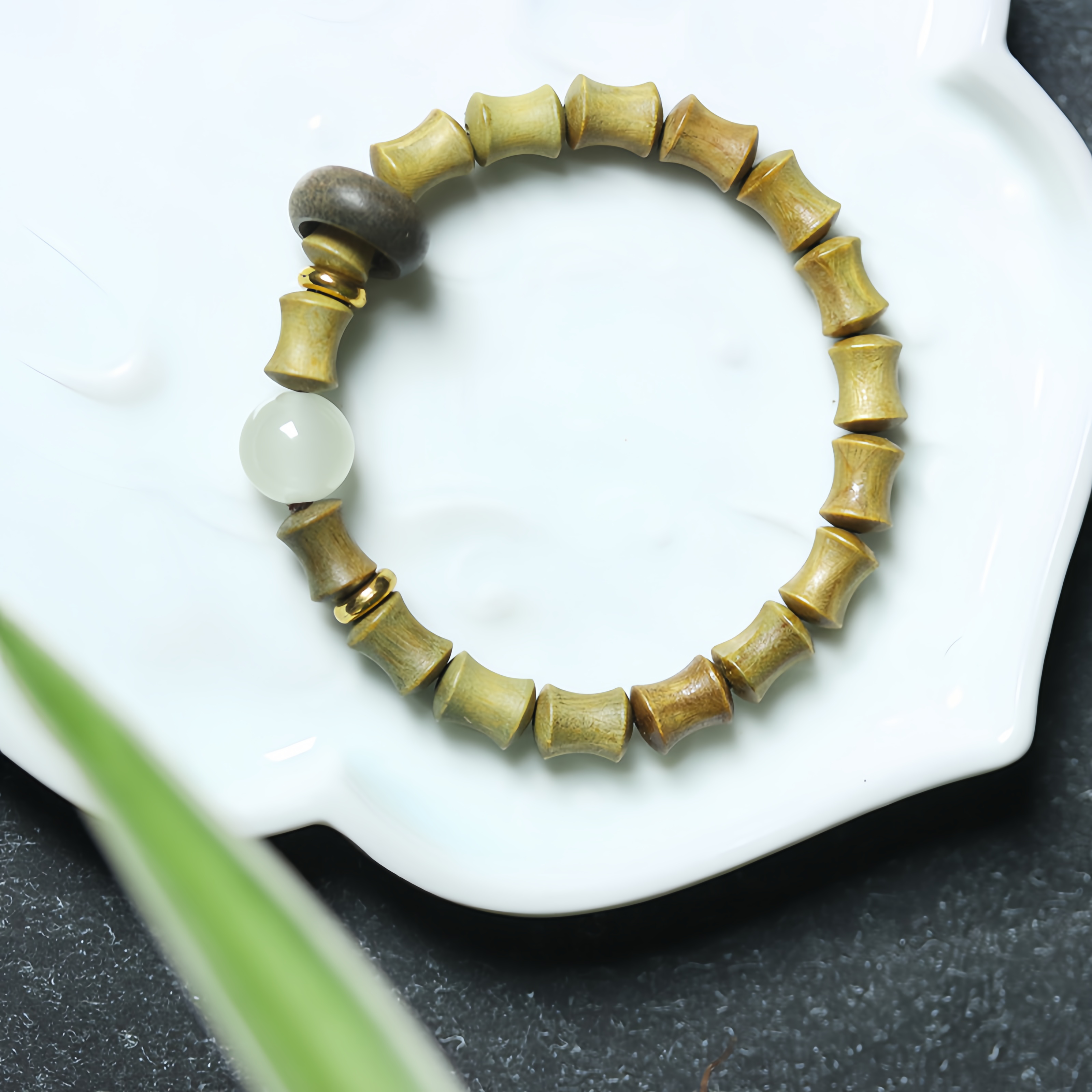 Buddha Beads Sandalwood Bamboo Node & Climbing Higher Design  Bracelet- EclatDoré