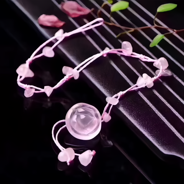 Amethyst Pink Crystal Green Aventurine Rose Inner Peace Healing Anklet- EclatDoré