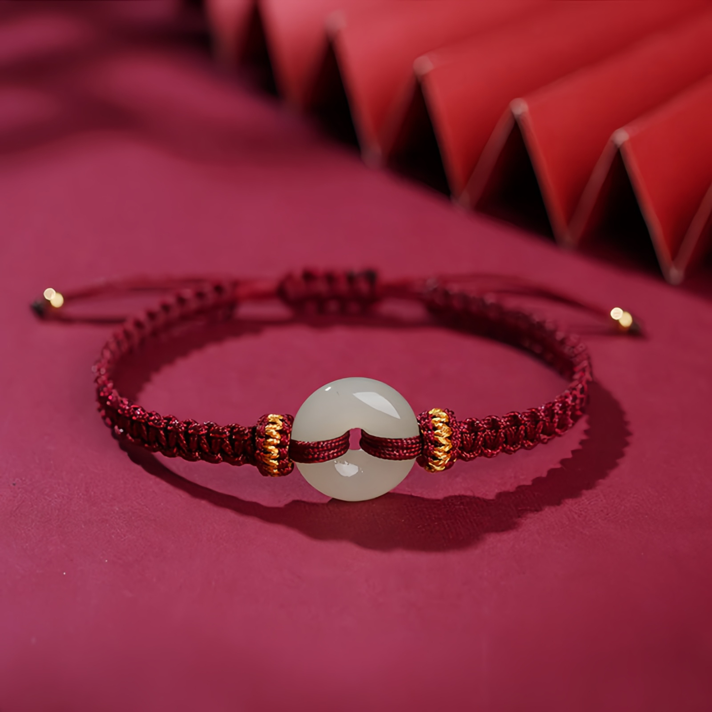 Peace Buckle Jade Abundance Braided Bracelet