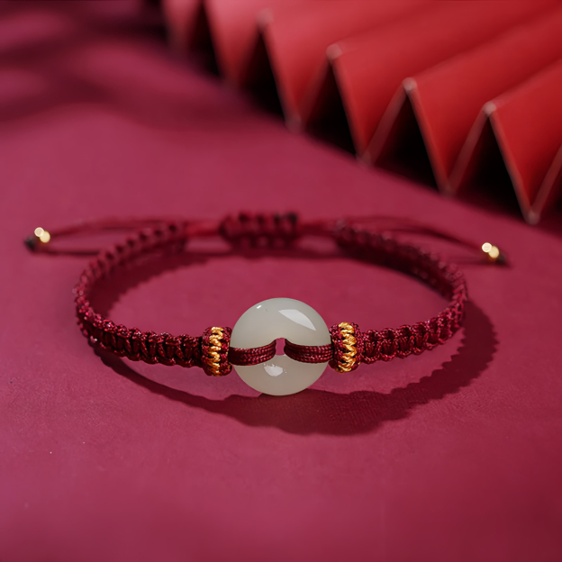 Peace Buckle Jade Abundance Braided Bracelet