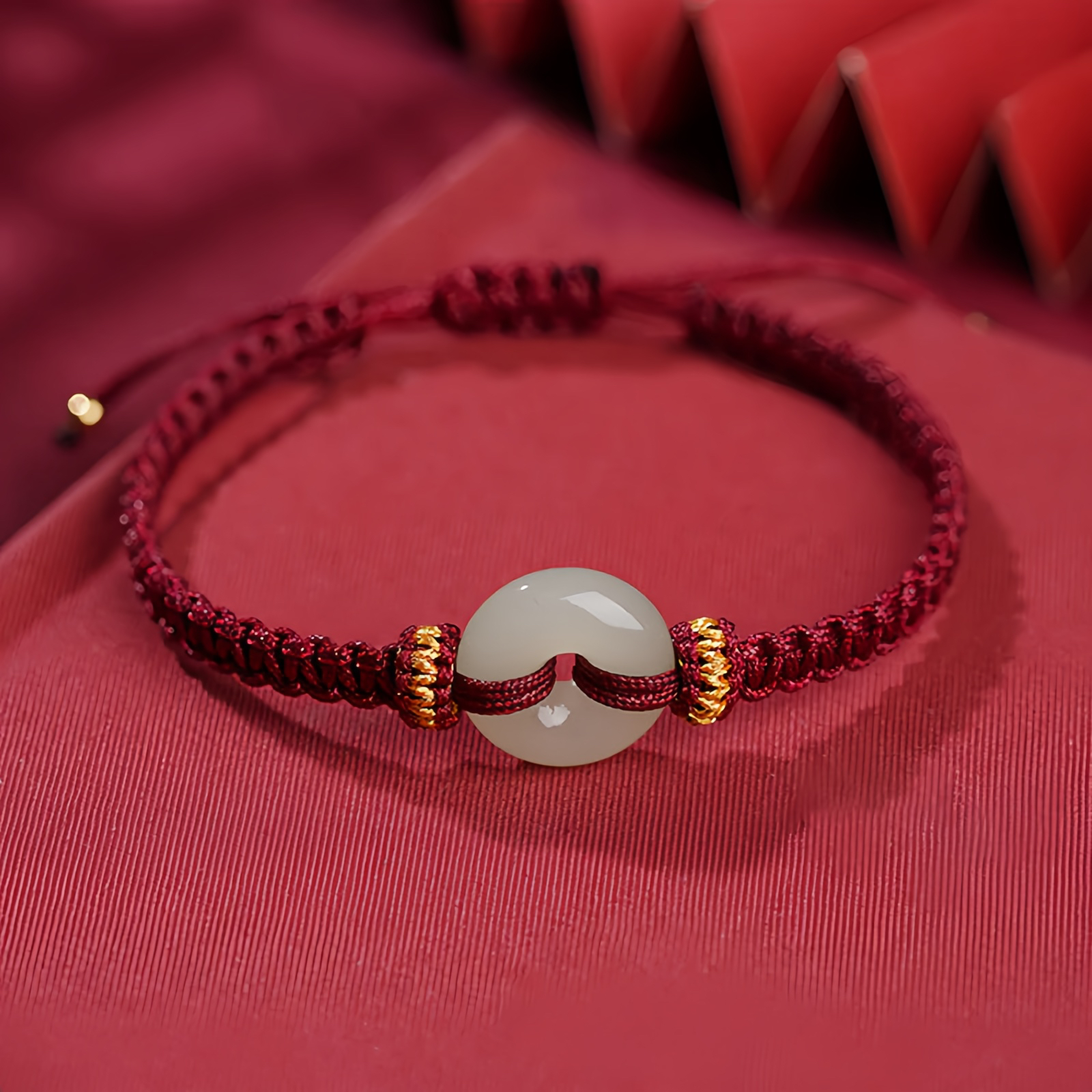 Peace Buckle Jade Abundance Braided Bracelet