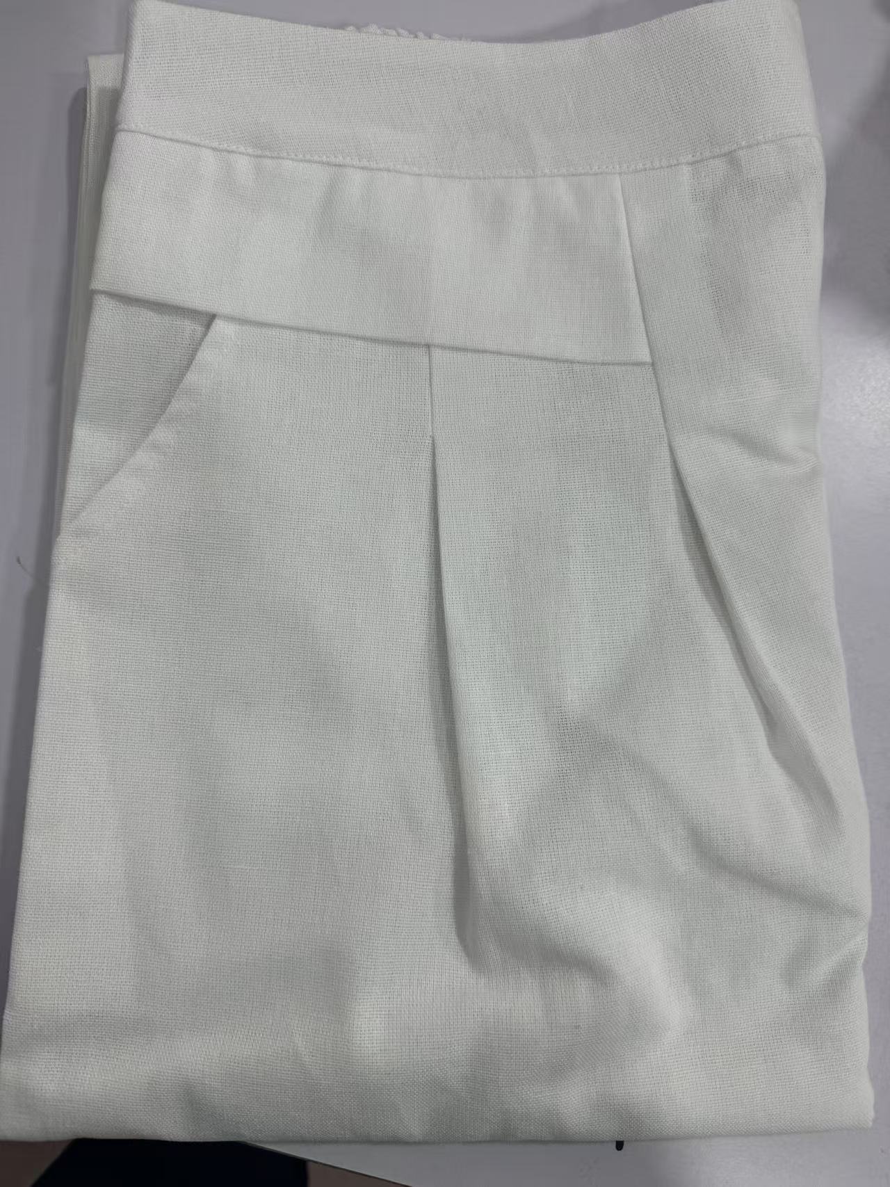 Women's Loose Fit Half Elastic High Waist Thin Artistic Cotton Linen Wide Leg Skirt Pants