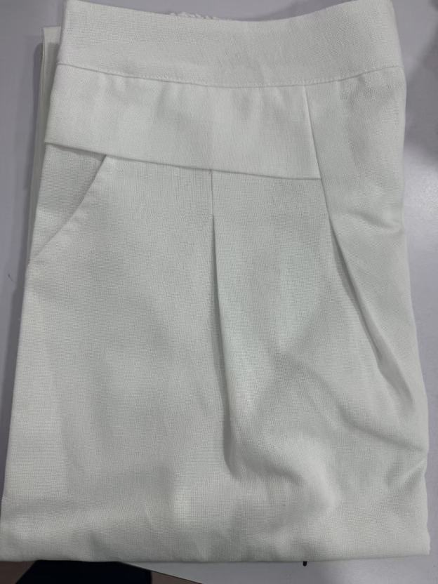 Women's Loose Fit Half Elastic High Waist Thin Artistic Cotton Linen Wide Leg Skirt Pants