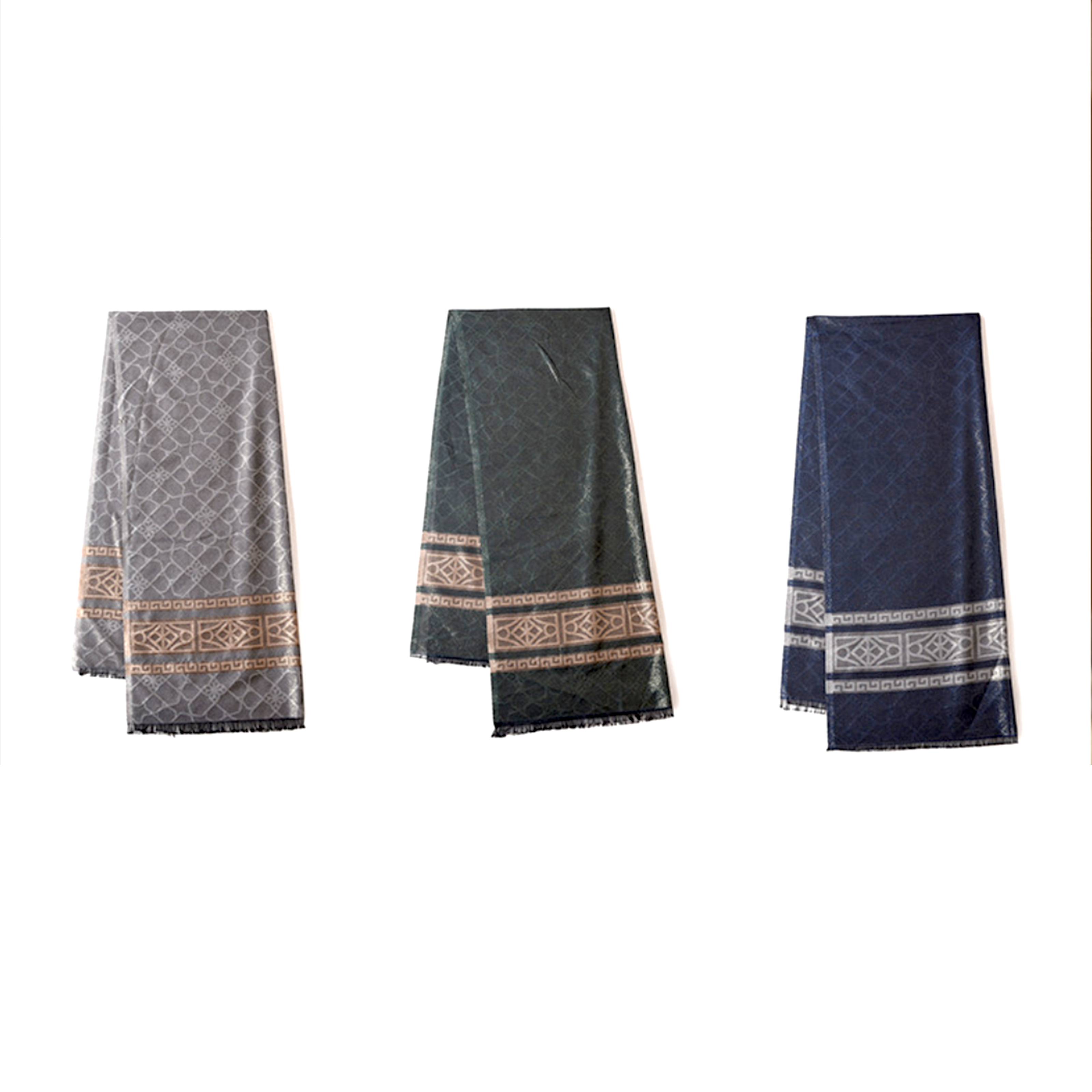 Boho Plaid Scarf - Lightweight UV Protection Silk Shawl for Women, Ethnic Head Cover- EclatDoré