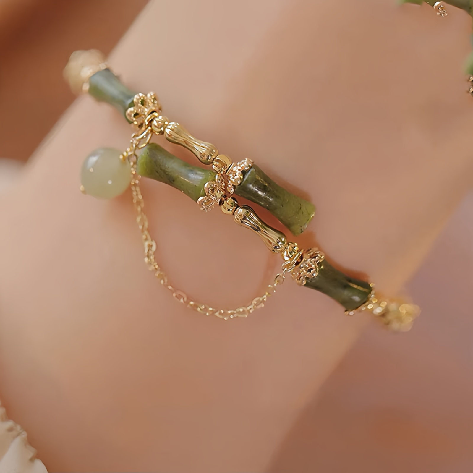 Bamboo Jade Pattern Luck Bracelet Bangle