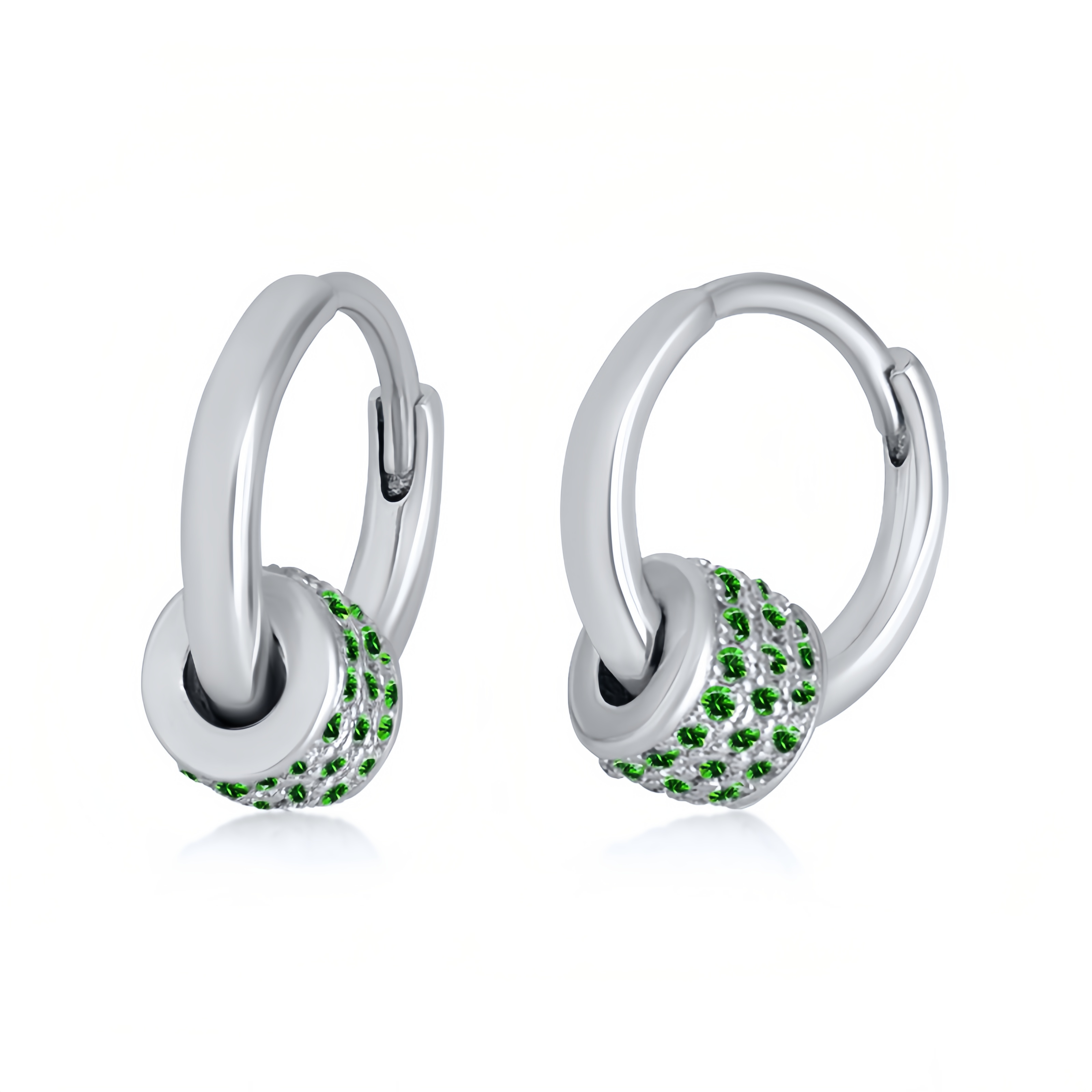 Agate Beaded Hoop Earrings - Detachable Drop Earrings, Colored Gemstone Jewelry- EclatDoré