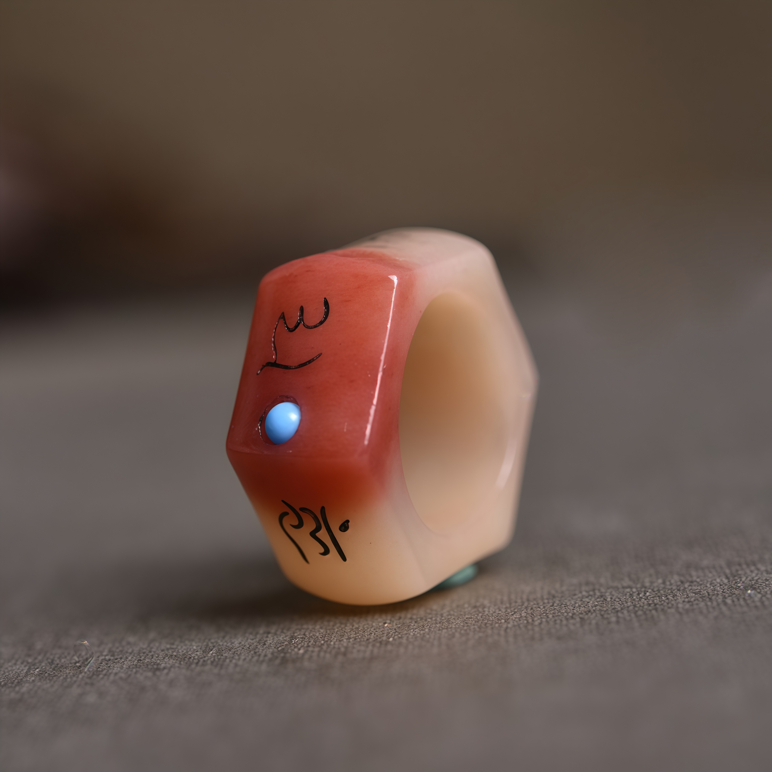 Natural Camel Bone Six-word Mantra Hand-Carved Healing Ring- EclatDoré