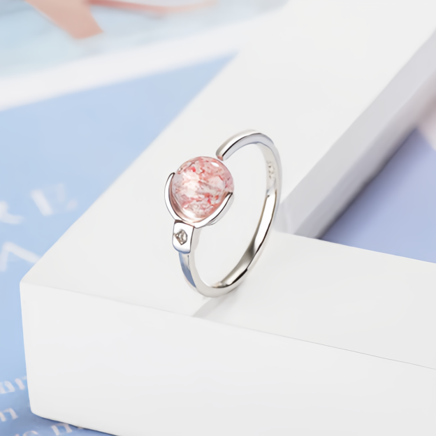 Pink Crystal Soothing Rotation Ring- EclatDoré