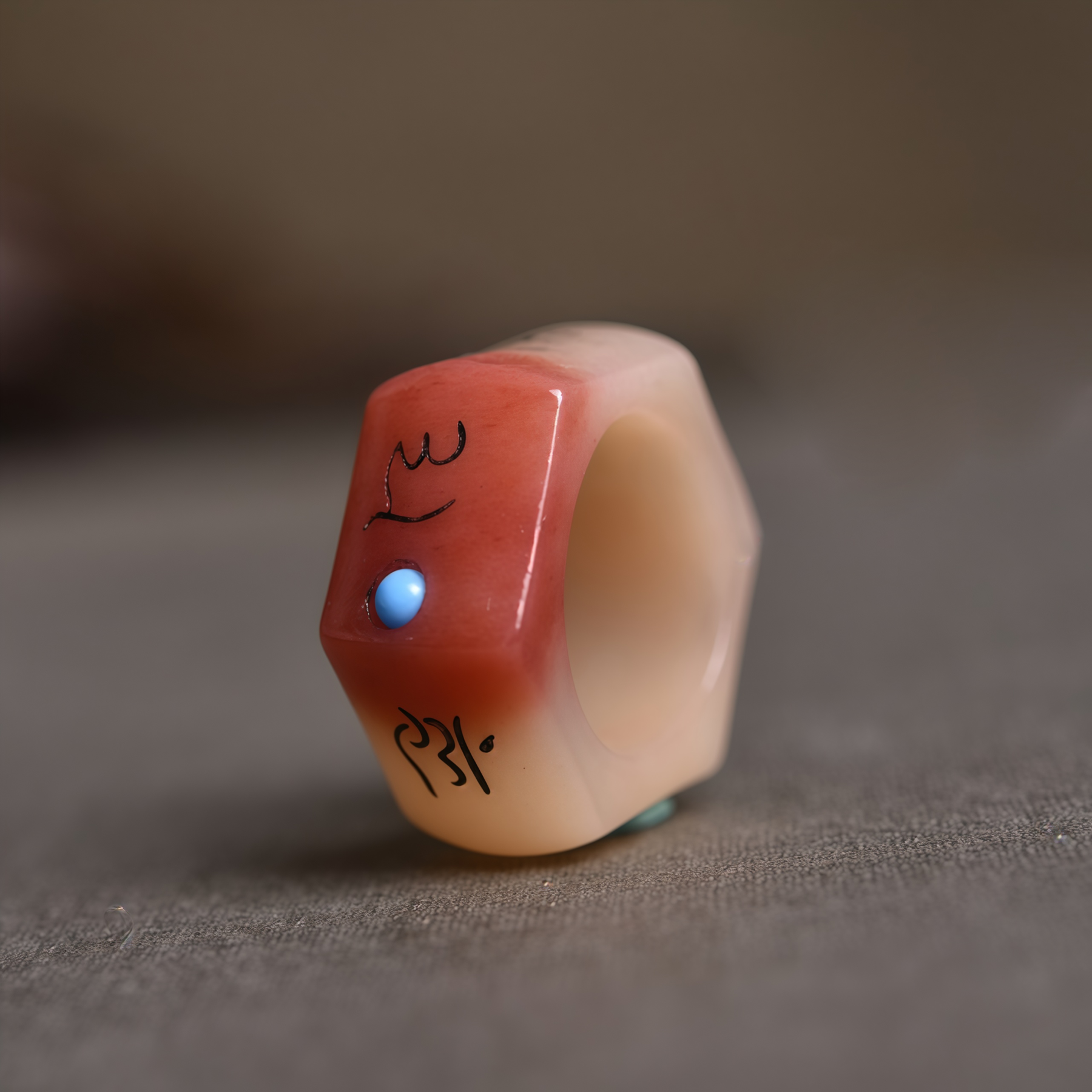 Natural Camel Bone Six-word Mantra Hand-Carved Healing Ring- EclatDoré