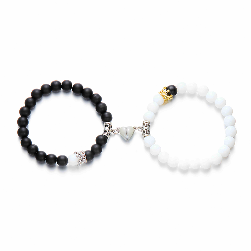 Obsidian Couple Luminous Bracelet| Love and Meditation Healing Jewelry- EclatDoré