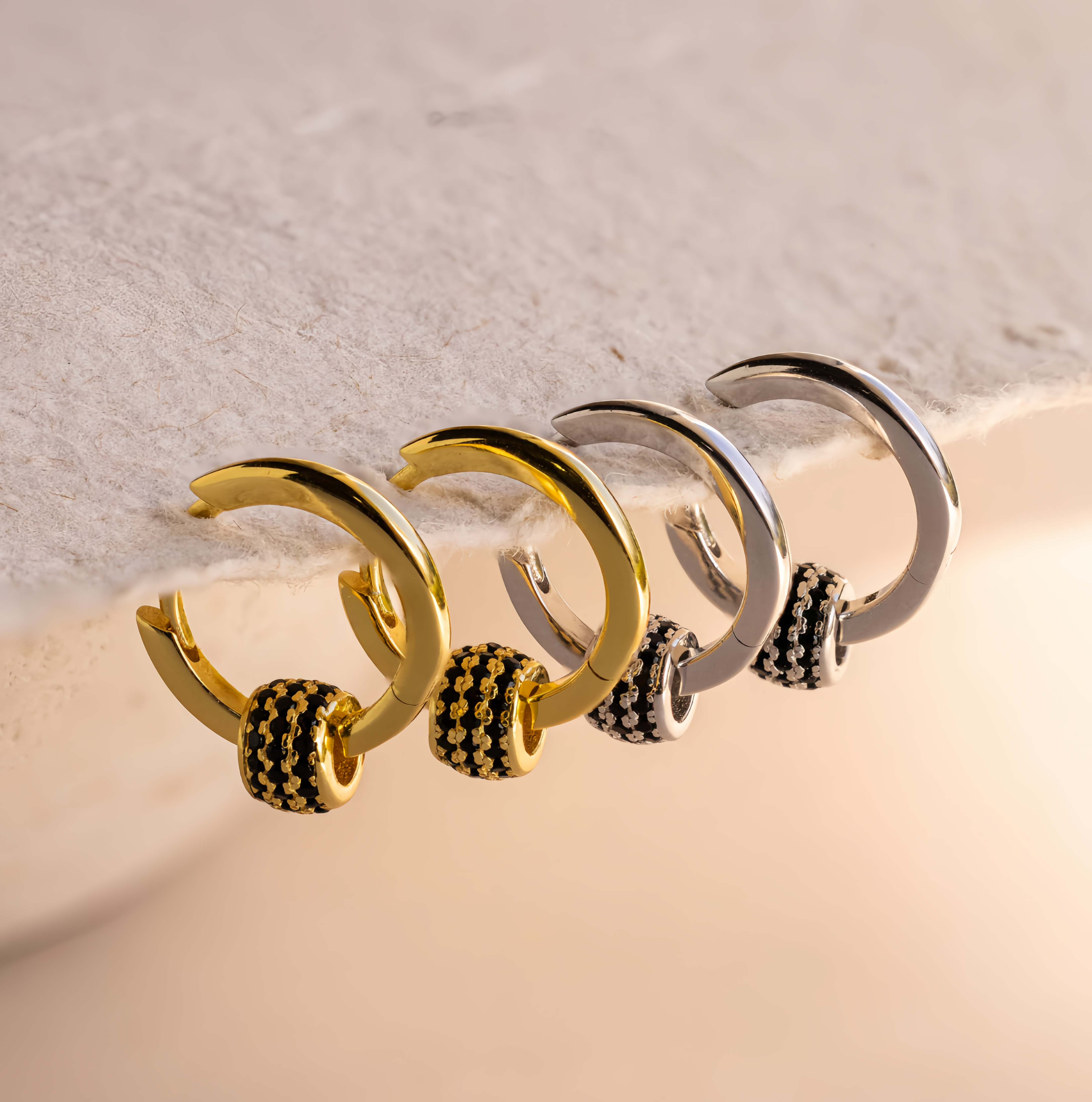 Agate Beaded Hoop Earrings - Detachable Drop Earrings, Colored Gemstone Jewelry- EclatDoré