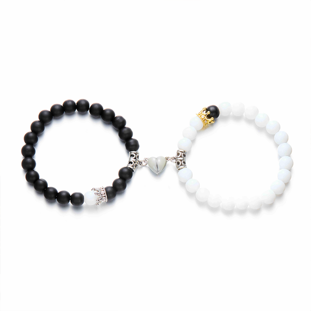 Obsidian Couple Luminous Bracelet| Love and Meditation Healing Jewelry- EclatDoré