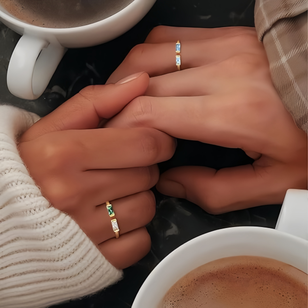 Birthstone Ring by ｜Best Friend Gift ｜ Anniversary Gift ｜ Adjustable Personalized Gemstone Ring- EclatDoré