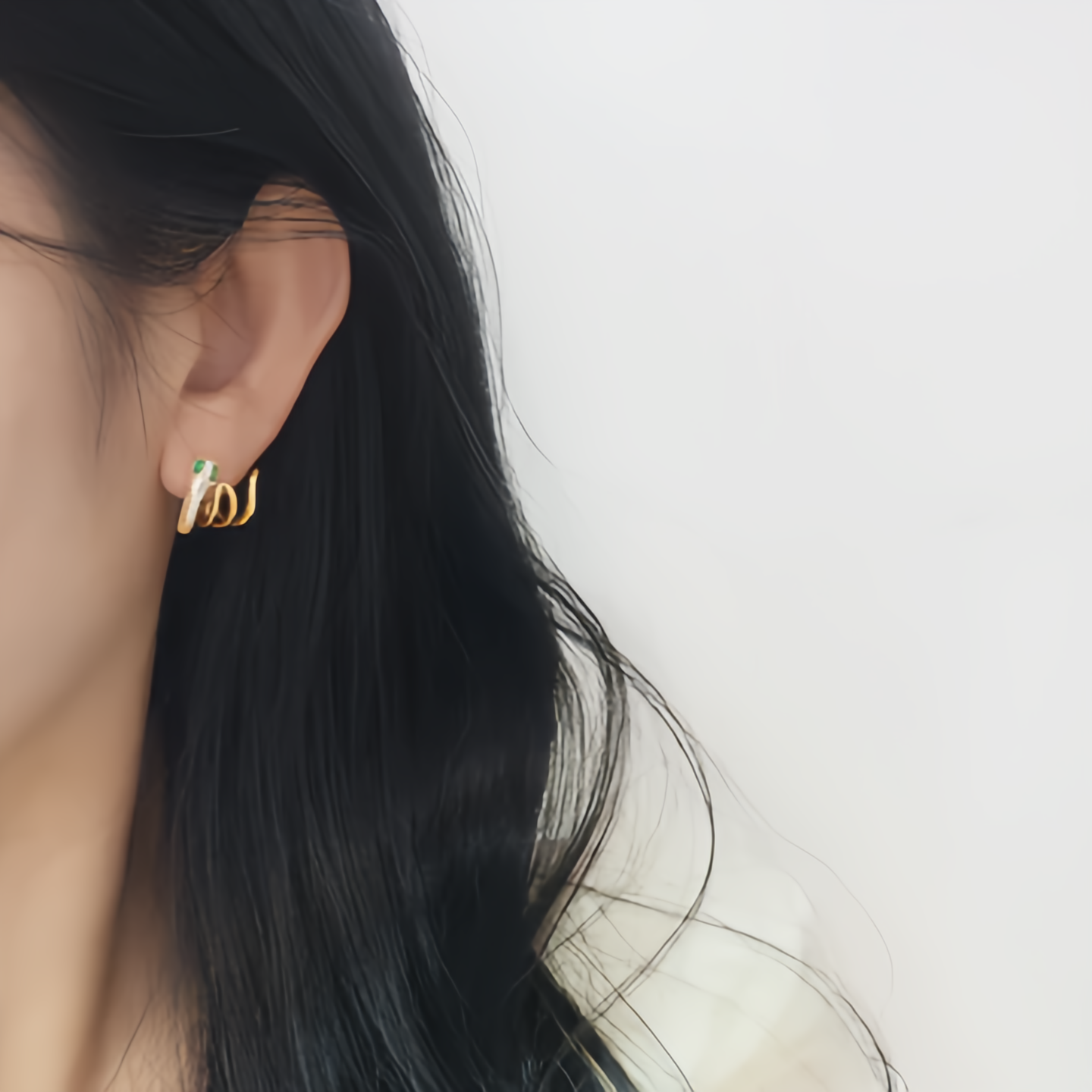 2025 Zodiac Snake Earrings with Emerald Green Eyes - 925 Sterling Silver Serpent Jewelry- EclatDoré