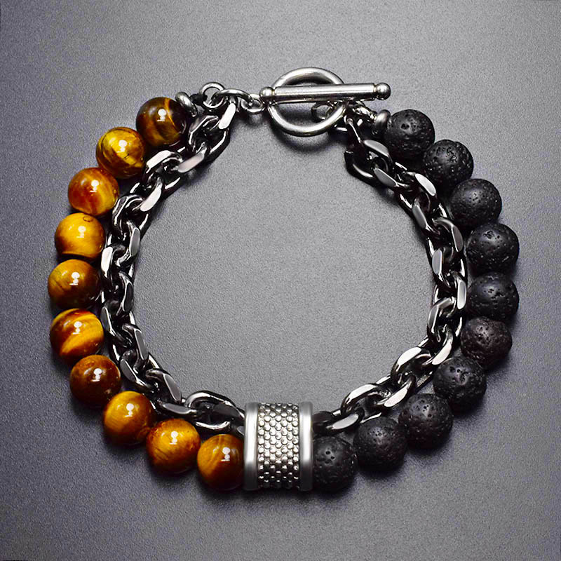  Natural Tiger Eye Lazurite Protection Bracelet- EclatDoré