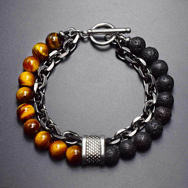  Natural Tiger Eye Lazurite Protection Bracelet- EclatDoré