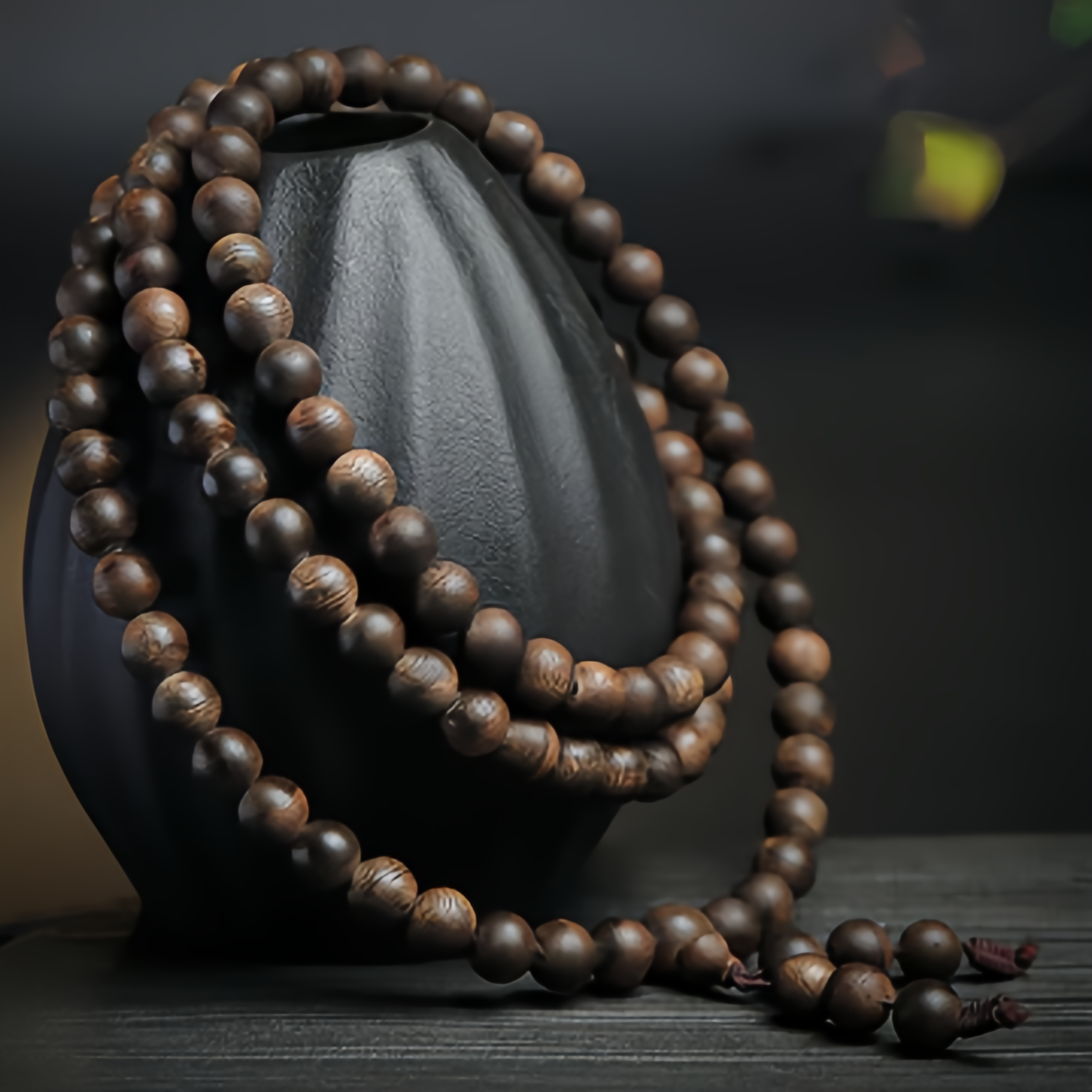 108 Mala Beads Agarwood Peace Strength Calm Bracelet- EclatDoré