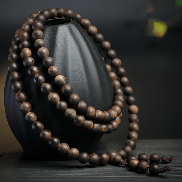 108 Mala Beads Agarwood Peace Strength Calm Bracelet- EclatDoré