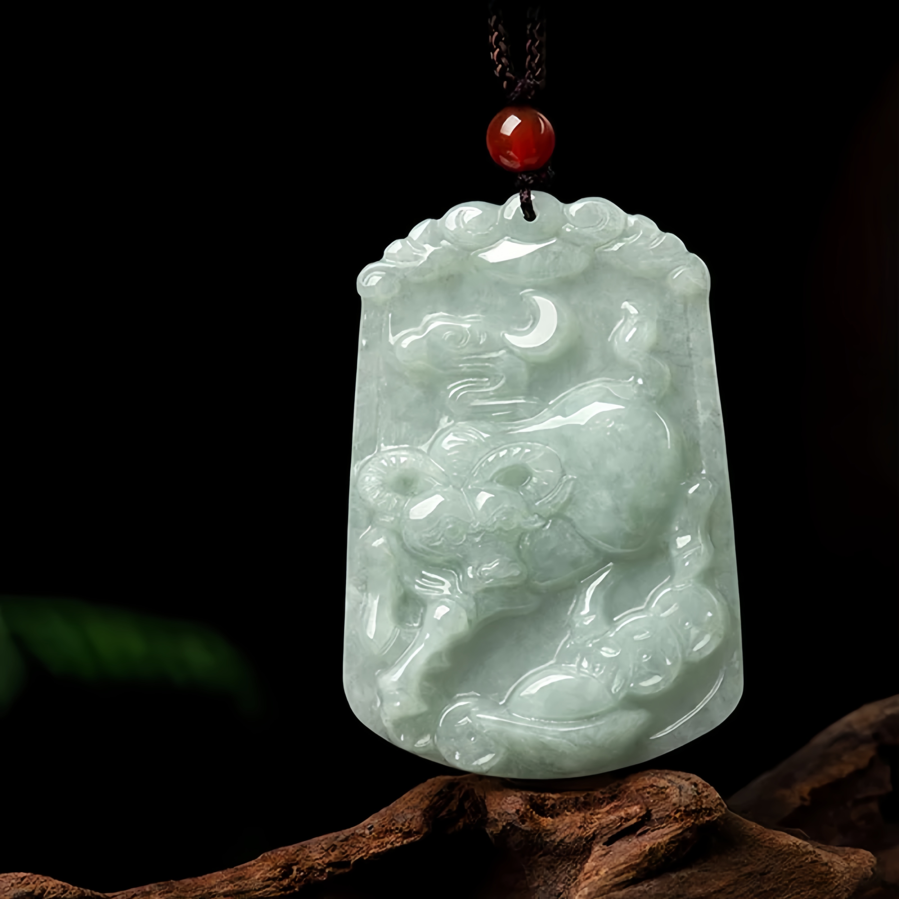 Handmade Natural Jade 12 Chinese Zodiac Abundance Amulet Pendant Necklace- EclatDoré