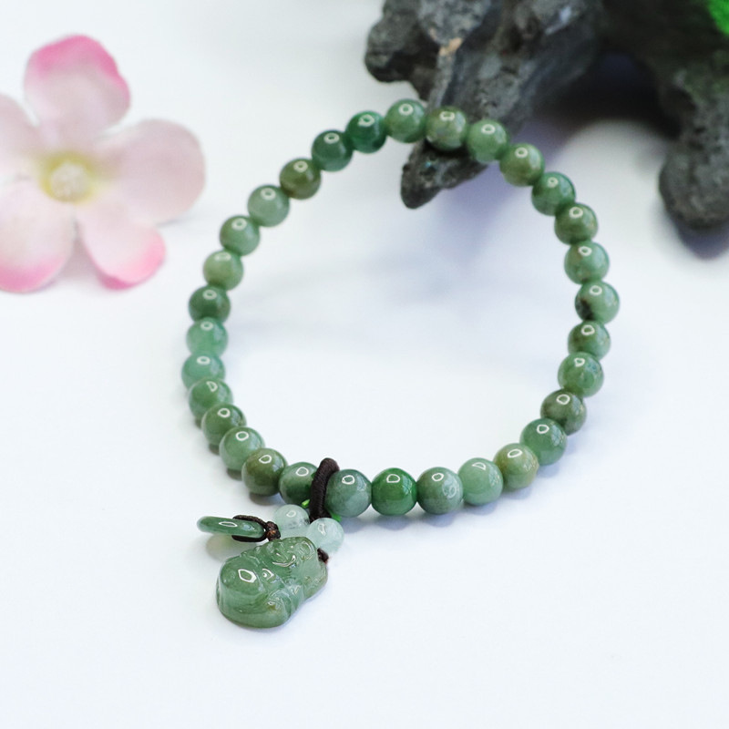 Laughing Buddha Cyan Jade Healing Bracelet- EclatDoré