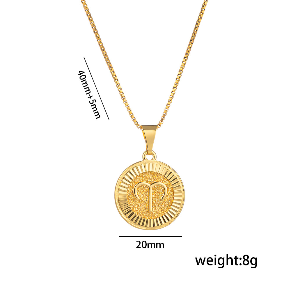 Titanium Steel Zodiac Constellation Letter Energy Protection Necklace