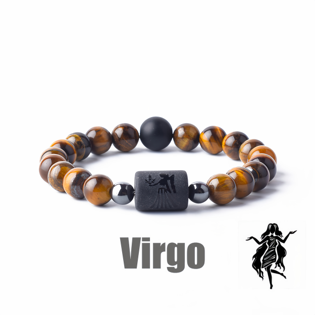 12 Zodiac Signs Obsidian Dynamic Protector Bracelet – Eternal Guardian Promise for Three Lives, Mystical and Elegantly Designed- EclatDoré