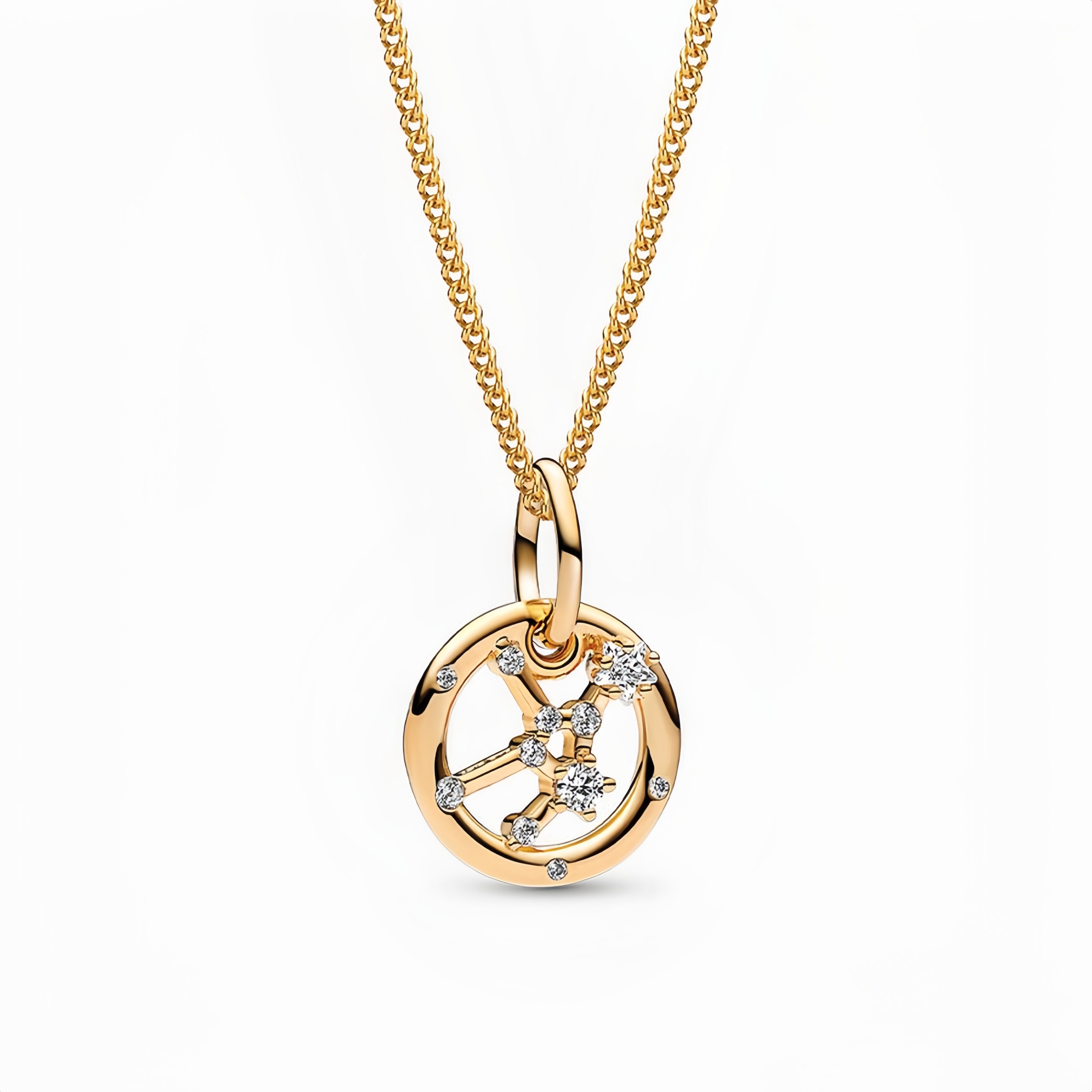 14K Gold-Plated Birthstone Constellations Zirconia Guardian Lucky Pendant Necklace- EclatDoré