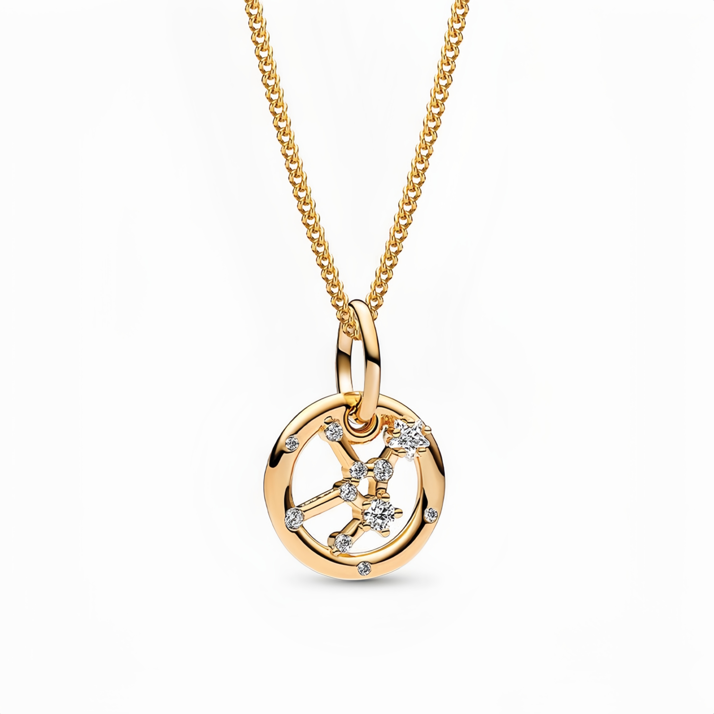 14K Gold-Plated Birthstone Constellations Zirconia Guardian Lucky Pendant Necklace- EclatDoré