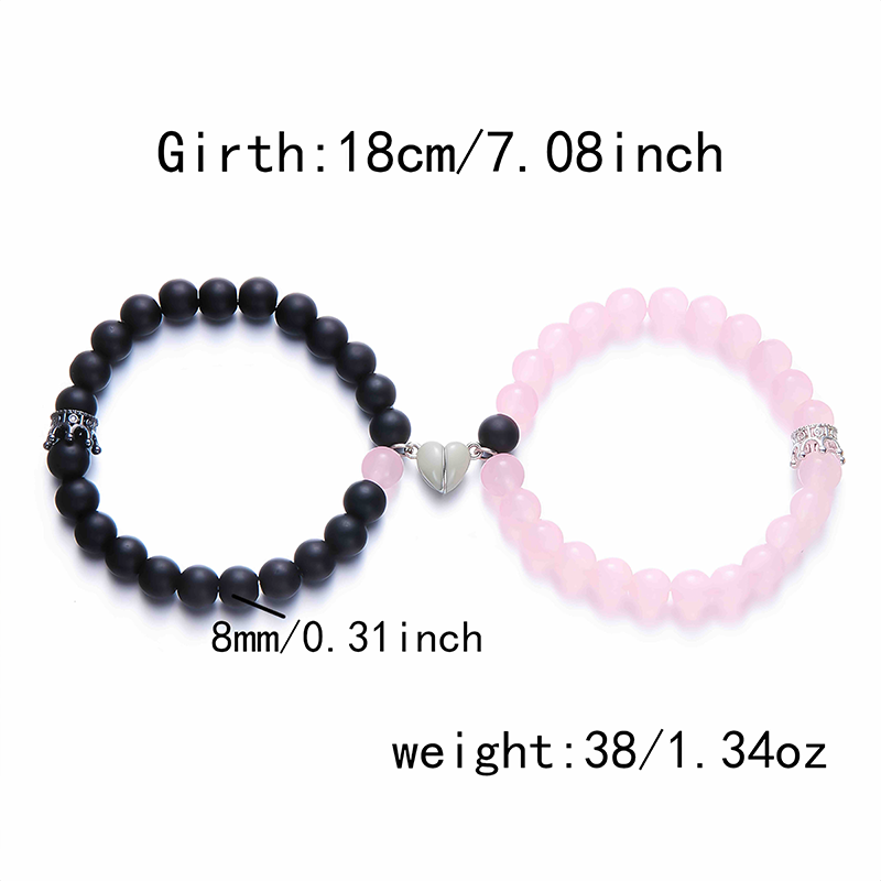 Obsidian Couple Luminous Bracelet| Love and Meditation Healing Jewelry- EclatDoré